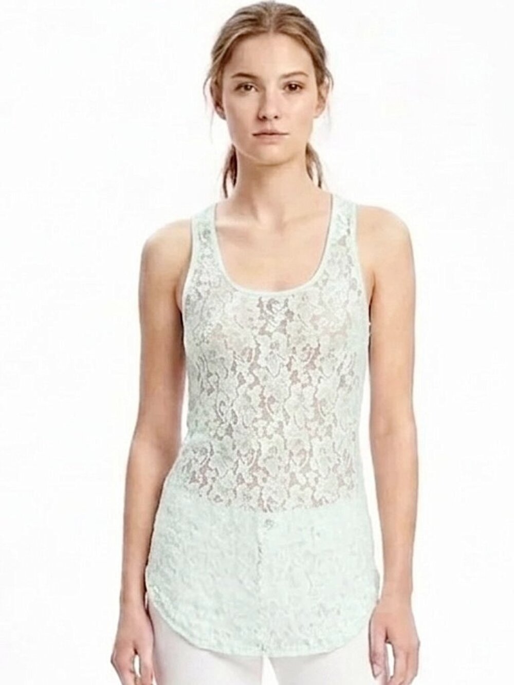 Wilfred Mint Green Racerback Heavyweight Lace Tank Top- Sz. XXS